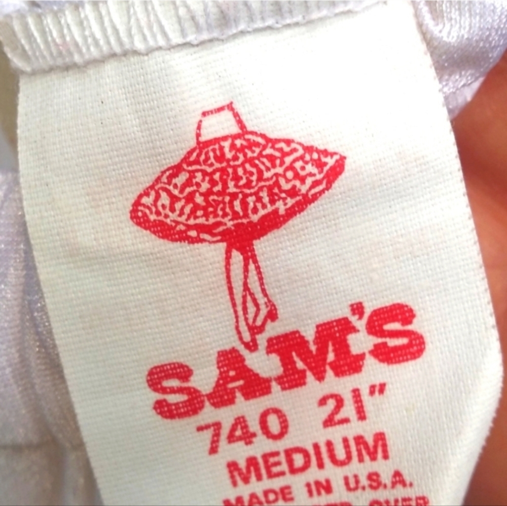 Vintage Petticoat Skirt Slip White Sam's Square Dancing 2Tier Elastic Waist - Picture 4 of 5